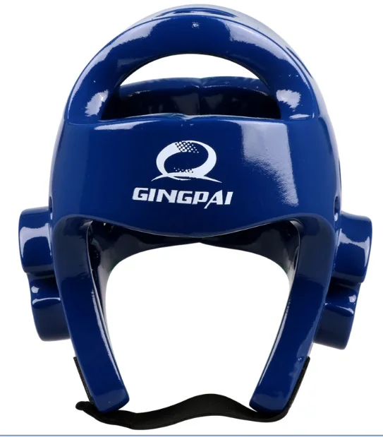 Blue TKD Helmet Красный Синий PU для взрослых мужчин женщин детей борьба каратэ шлем тхэквондо головы шестерни протектор Защита ММА Муай Тай Бокс головные уборы - Цвет: Blue TKD Helmet