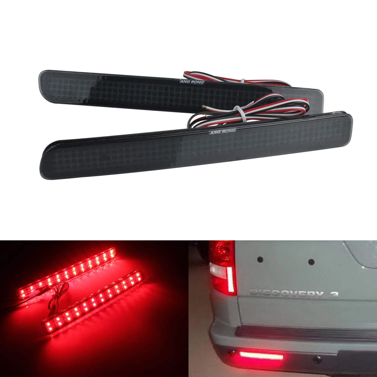 

ANGRONG 1 Pair 2X SMD LED Rear Bumper Reflector Tail Brake Stop Light Lamps For Discovery 3 4 LR3 LR4 Range Rover Sport L320