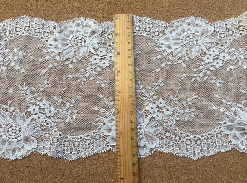 5yards/lot White Black Red Elastic Embroidered lace trim 18cm width diy garment accessory ribbon for clothing decoration | Дом и сад