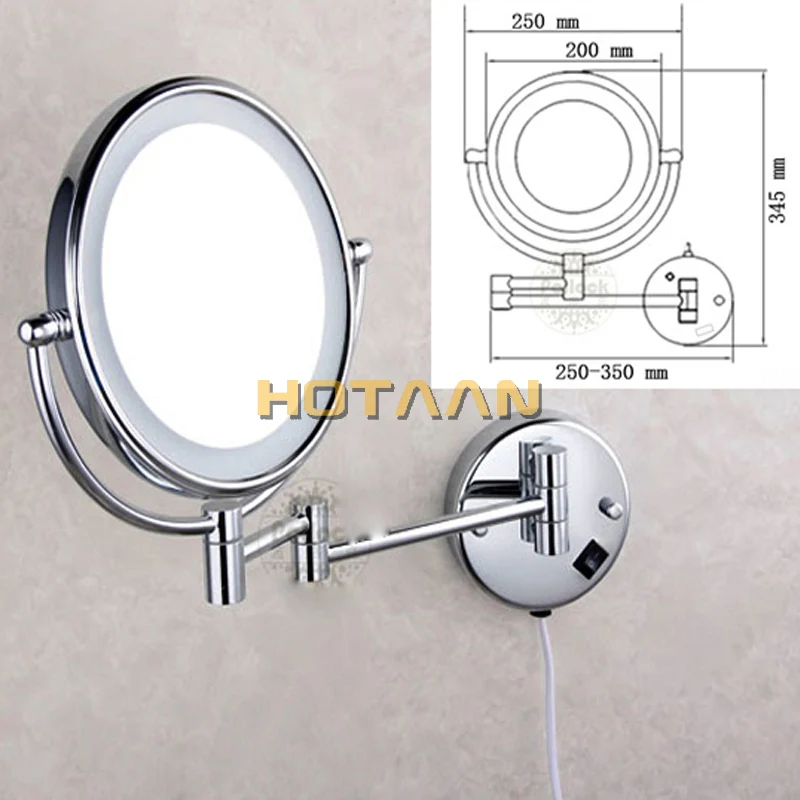 Зеркало для макияжа со светодиодный светильник кой круглое Двухстороннее