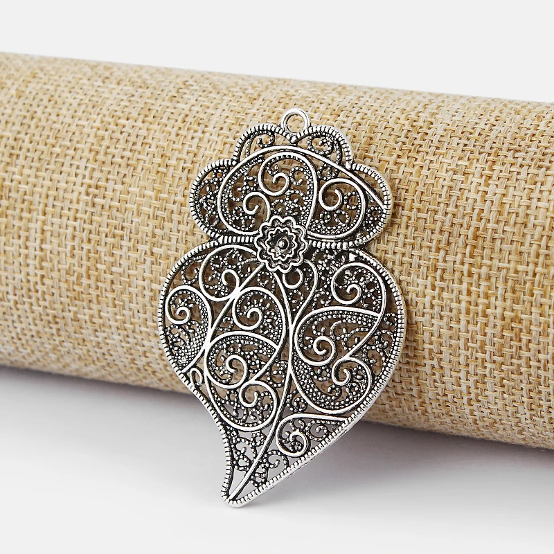 5 шт. подвески в богемном стиле с большим сердцем открытый кулон для ожерелья