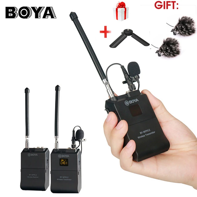 BOYA BY-WFM12 Профессиональный VHF беспроводной микрофон системы для iPhone Canon DSLR видеокамеры Аудио рекордер PK WM4 BY-WM4