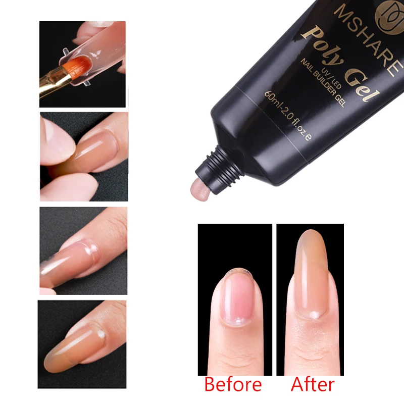 MSHARE поли (гель Маникюр) Polygel арт розовый белый прозрачный УФ гель строитель