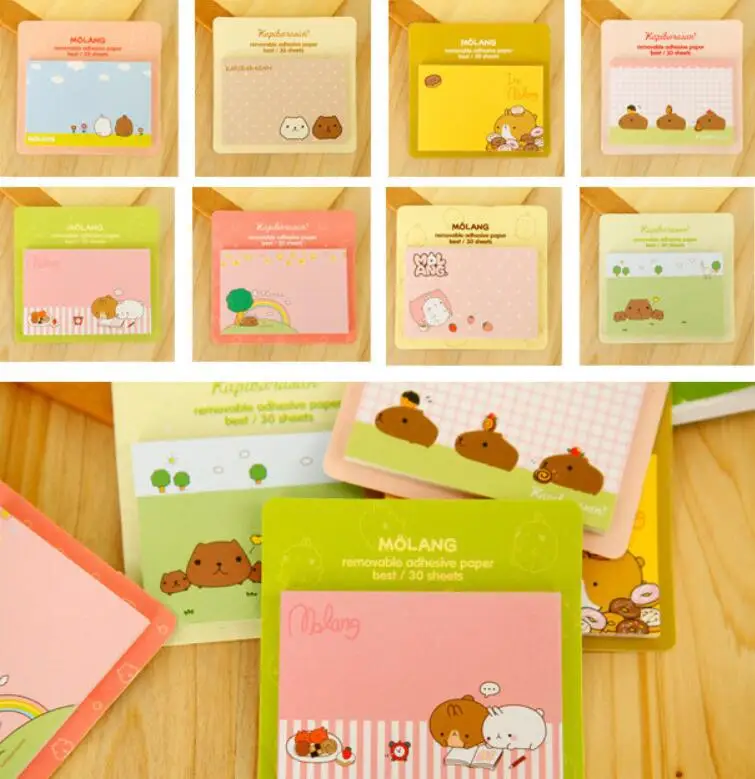 4 шт./партия Mini Molang Rabbit блокнот для заметок милые закладки канцелярская этикетка стикеры школьные принадлежности блокнот escolar - Цвет: D 4 pcs