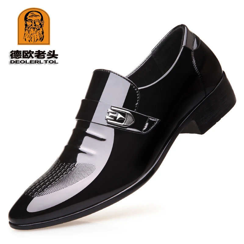 Новинка; мужские туфли из искусственной кожи высокого качества; Zapatos de hombre; размеры 38-44; черные кожаные мягкие мужские деловые туфли