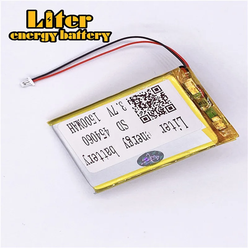 1 0 мм 2pin разъем 3 7 V 454060 1500mah MP3 MP4 MP5 маленькие игрушки полимерная аккумуляторная