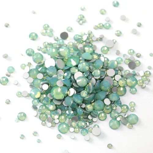Green Opal Смешанные размеры опал цвета не горячей фиксации стразы с плоской задней стороной блестящие стразы прозрачные стеклянные стразы для украшения ногтей B2939 - Цвет: Green Opal