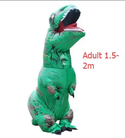 Adult Green T Rex Надувной костюм динозавра для взрослых и детей, костюм T REX, маскарадный костюм, маскарадный костюм на Рождество и Хэллоуин для мужчин и женщин - Цвет: Adult Green T Rex