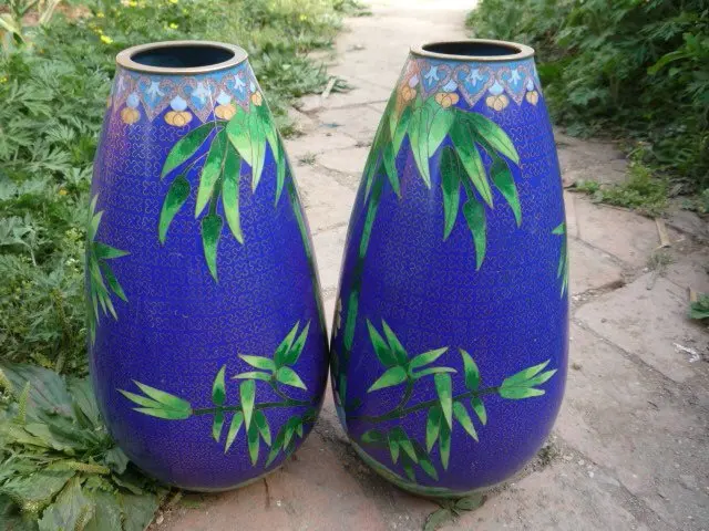 Редкие сборные Перегородчатые вазы династии Цин украшение ручной работы пара