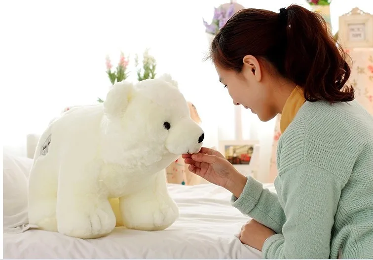 

stuffed animal white polar bear plush toy about 55 cm soft doll t6996