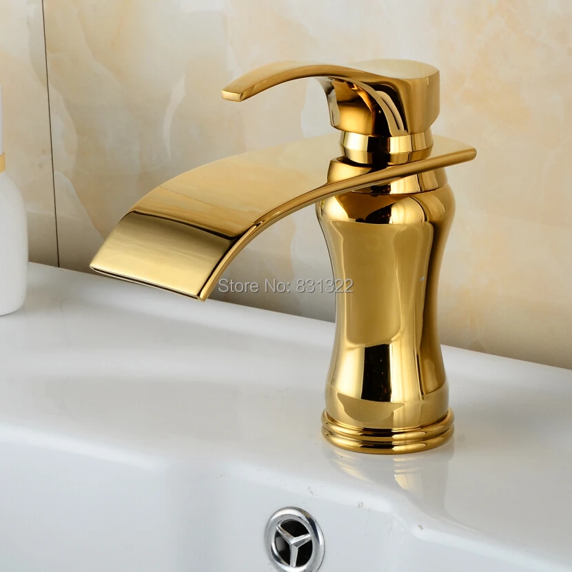 

BECOLA free shipping gold color bathroom sink faucet mixer luxury faucet brands waterfall faucet B-1001M
