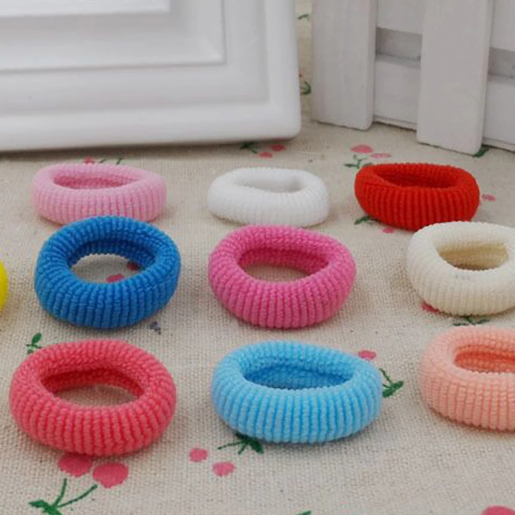 Оптовая продажа 100 детская круглая веревка для волос черно-белая однократная в