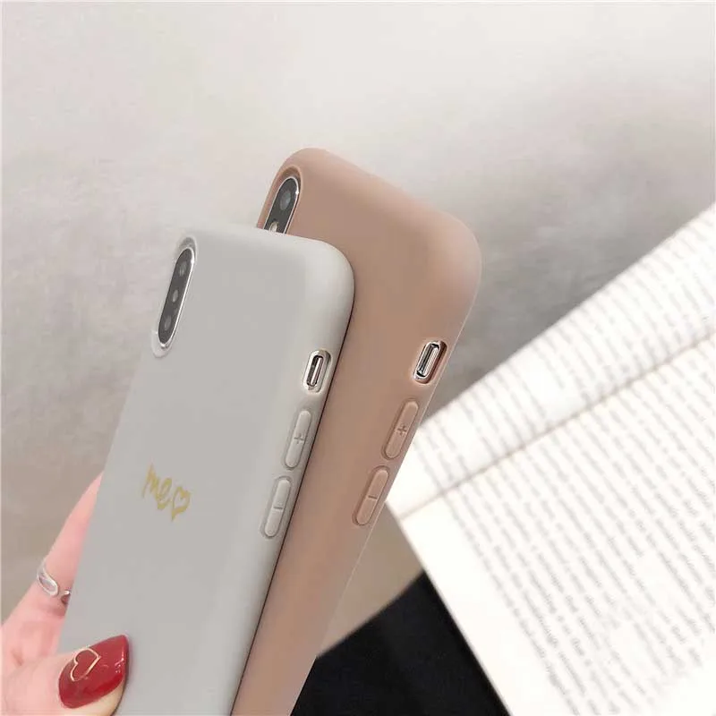 JIBAN Me You Simple Bronzing Letter Phone Case for IPhone 8/7plus Apple Iphone Xs/max/xr 6 6s 6plus Cover Soft Couples Shell |