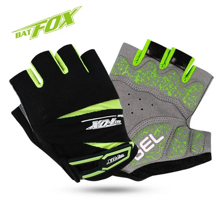 BATFOX гелевые мужские велосипедные перчатки с полупальцами Нескользящие MTB летние