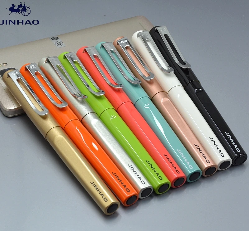 JINHAO 599 бренд 11 цветов металлическая авторучка Lam стиль офисные канцелярские принадлежности Роскошный F наконечник для письма чернильные ручки для Рождественский подарок