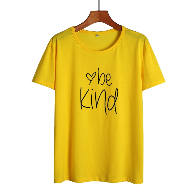 Женская футболка с надписью Be Kind хлопковая Футболка поддержкой умственного