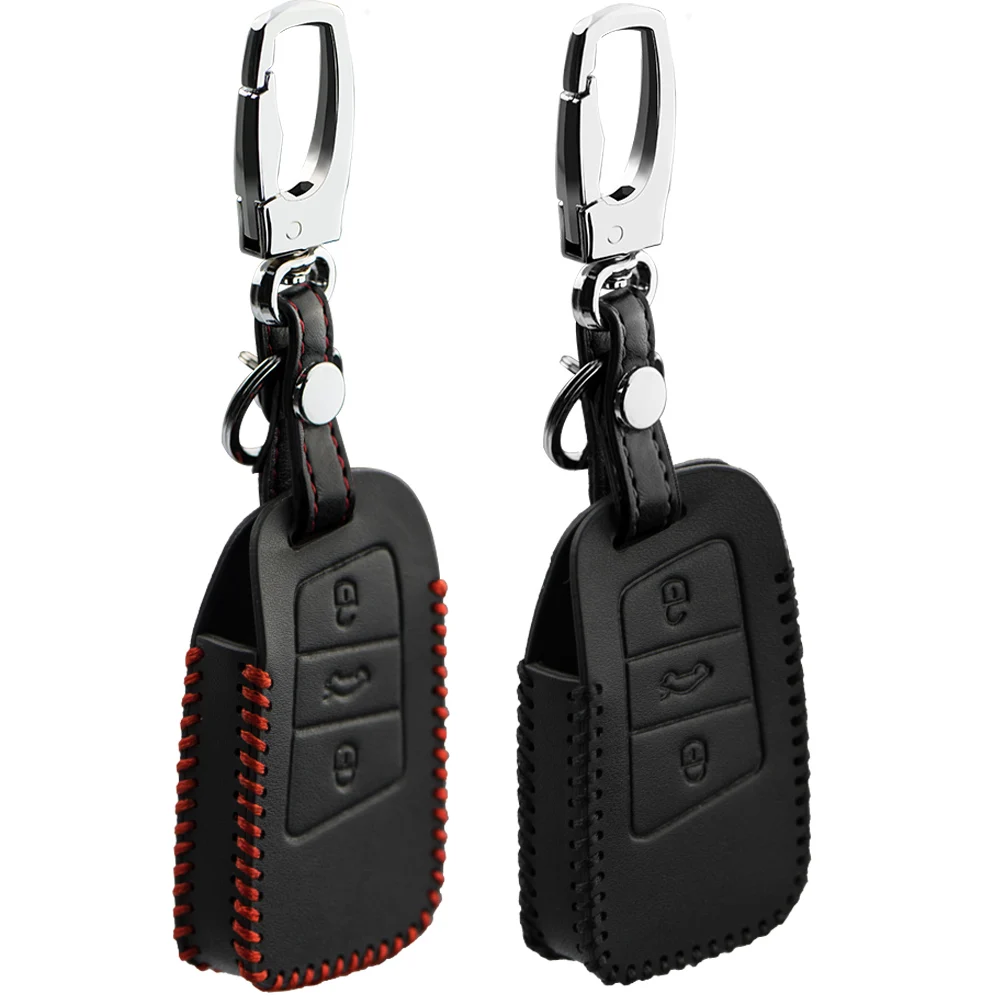 Кожаный чехол с дистанционным управлением для ключа автомобиля Volkswagen VW Tiguan MK2 2017