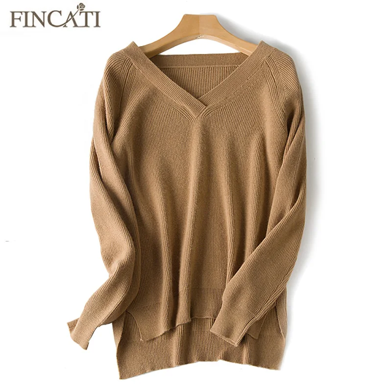 Свитер для женщин 2018 новая мода высокое качество кашемир Reglan рукавом V образным