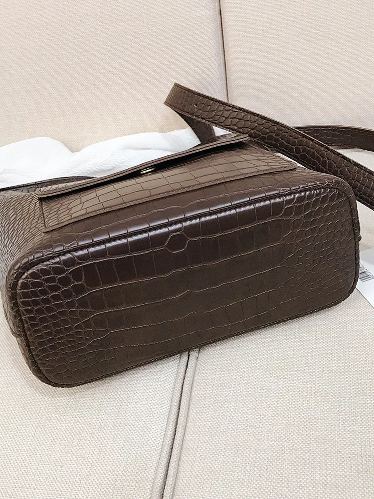 Новый дизайн 2019 сумка-мешок из тисненой крокодиловой кожи для девушек сумка