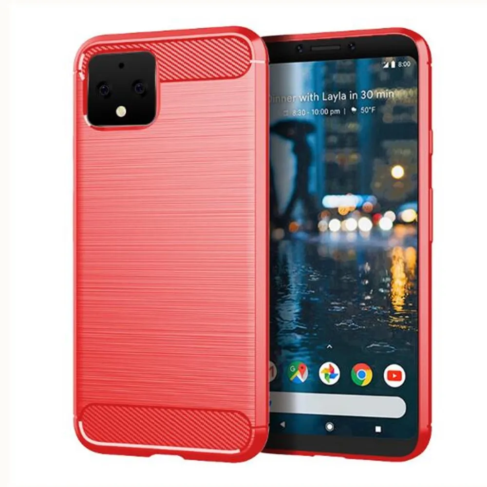 Чехол из углеродного волокна для Google Pixel 4 резиновый силиконовый чехол телефона