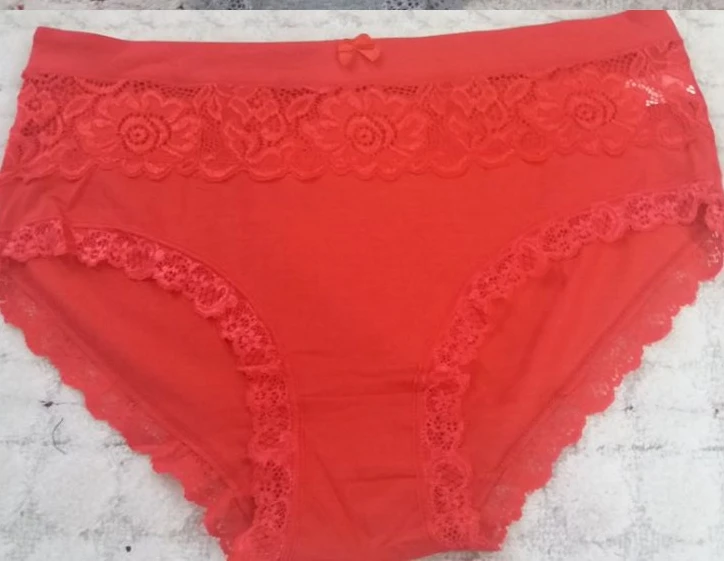 Красный Ropa interior femenina, женские трусы, сексуальное нижнее белье, кружевное белье размера плюс 6XL, большой размер, кружевное хлопковое нижнее белье с цветами, женские трусики - Цвет: Красный