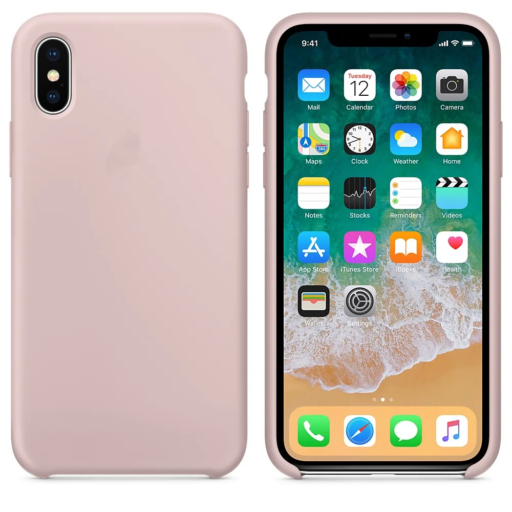 Оригинальный силиконовый чехол для iPhone X 8 7 6 Apple телефона 6S Plus iphone7 бесплатная