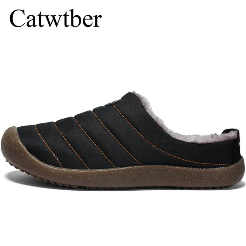 Catwtber Winter Plush Women Slippers Shoes Big Size 48 Slides Home Unisex Fleece Warm Fur Thicken Cotton-padded | Обувь