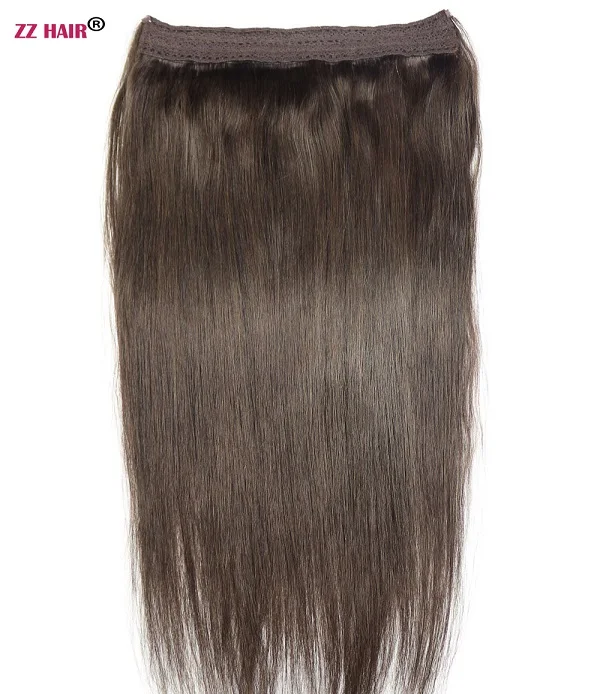 ZZHAIR 80 г-200 г 1"-26" машинное производство, remy hair Halo Hair, накладные человеческие волосы, набор из одного предмета, рыбий волос - Цвет: #2