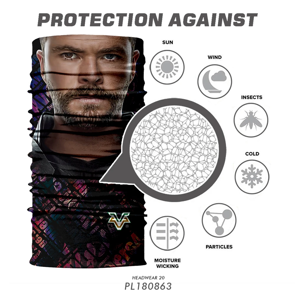 50pcs/lot Motorcycle Face Mask The Avengers 4 Cycling Seamless Bandana Biker UV Headband Thanos Marvel Neck Buffs Hiking Scarves