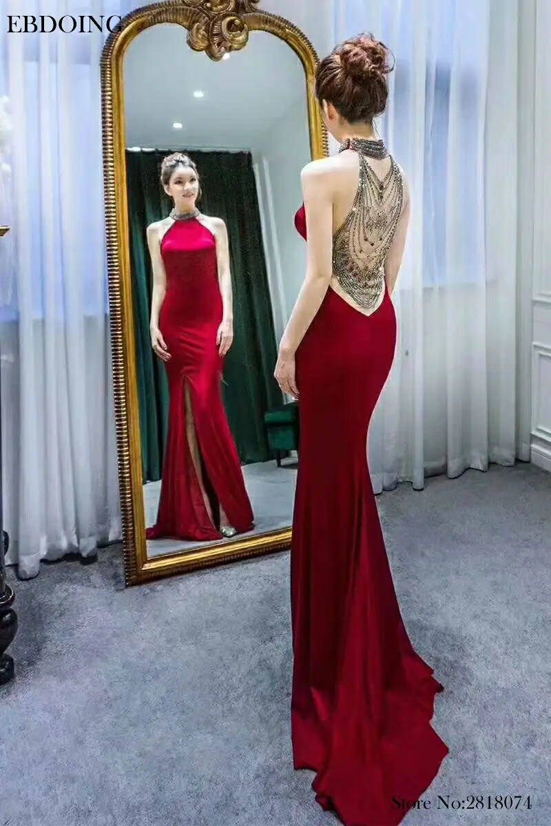 Элегантное Вечернее Платье Русалочки с вырезом на шее Vestidos de festa платья без