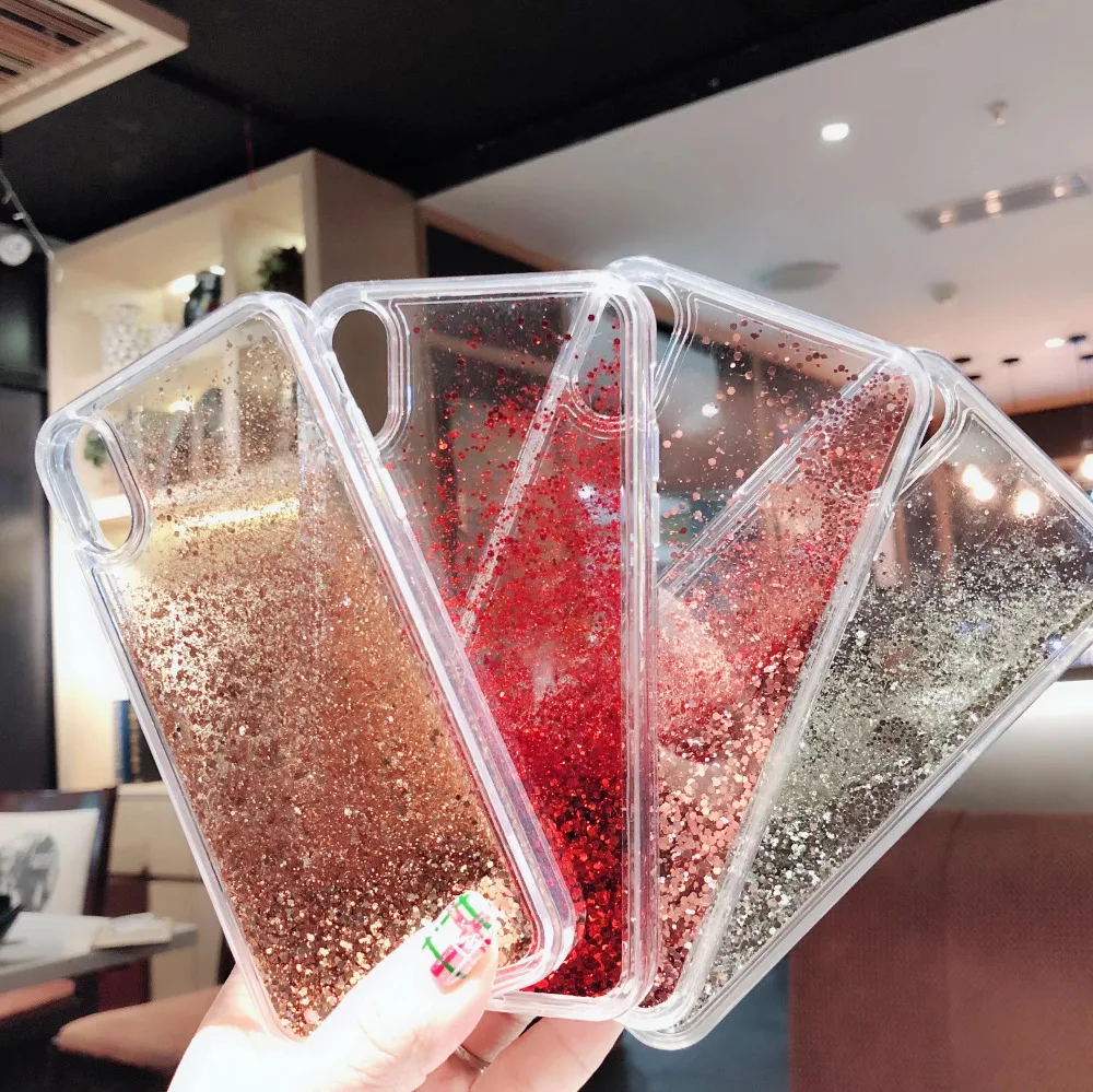 The new Bling Liquid Quicksand Cases For IPhone 6 6S Plus Case Paste Shiny Back Cover Iphone 7 Coque X 8 |