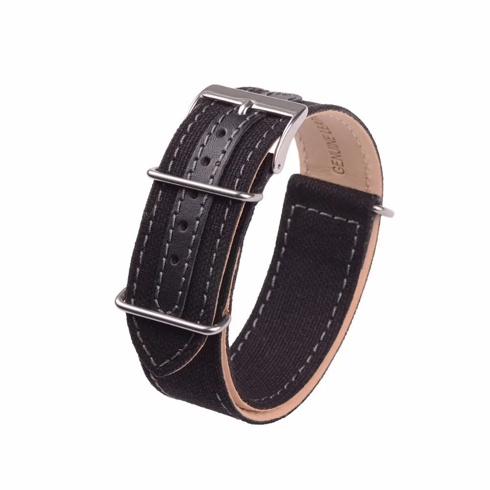 Новое поступление ремешок для часов из натуральной кожи нейлоновый холщовый с 4