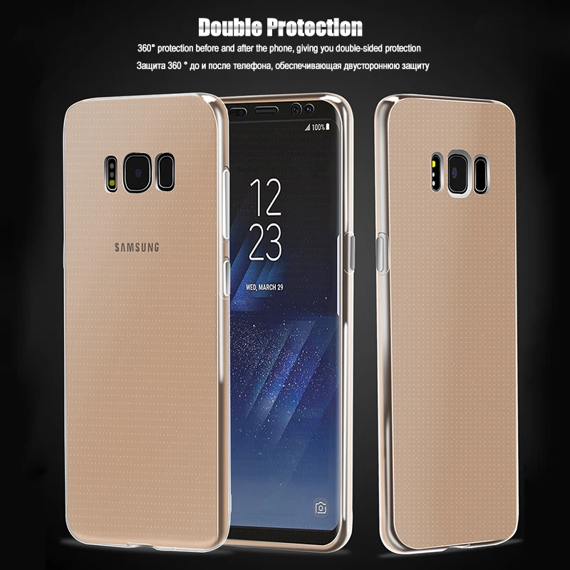 360 градусов силиконовый чехол для samsung Galaxy S8 S9 плюс J4 J6 A8 S6 S7 край A3 A5 A7 2016 J3 J5 2017 Note 8 9