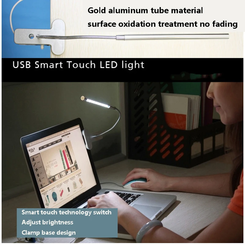 Simple Led Clip Night Light Usb Eyes Protection Book Reading Lamp Creative Office Dormitory Study Desk | Лампы и освещение