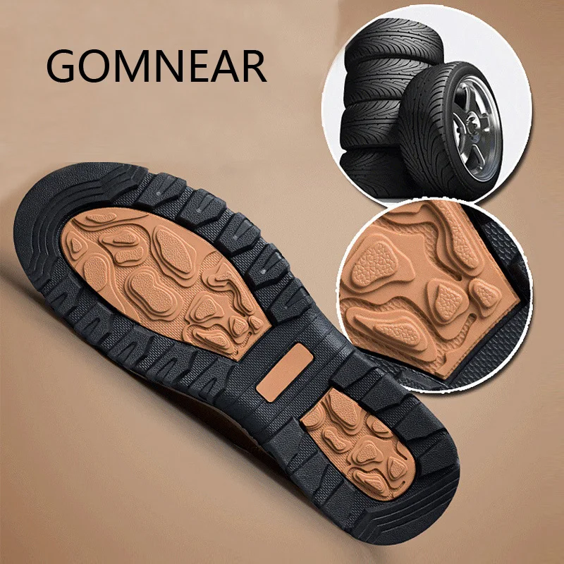 Мужская обувь для походов gomрядом водонепроницаемая уличная из натуральной кожи