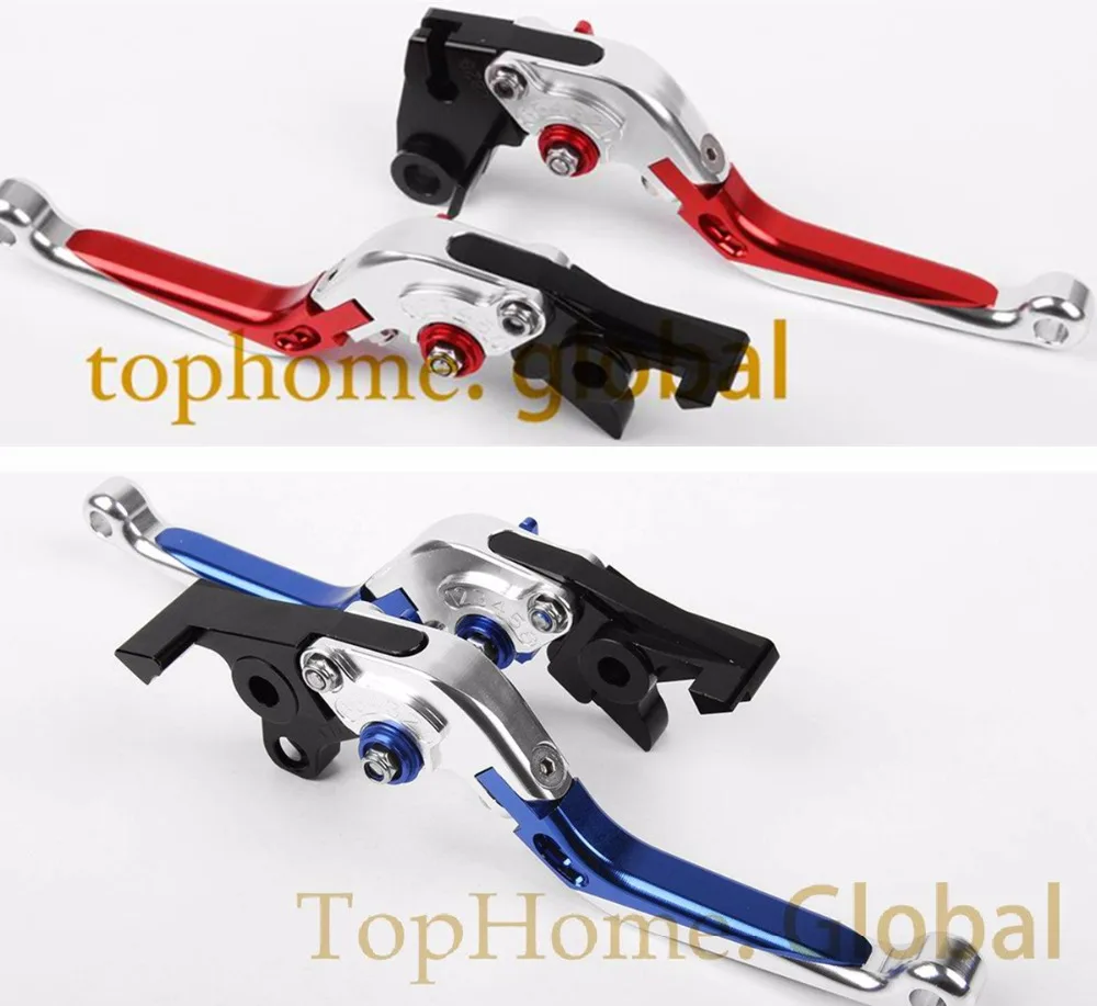 

For Yamaha YZF R6 1999 - 2004 Foldable Extendable Brake Clutch Levers CNC 2000 2001 2002 2003 Silver with Blue/Red