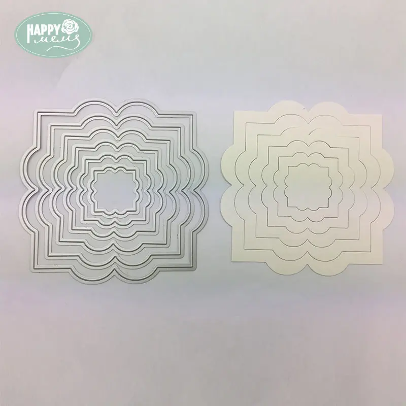 Happymems металлические резные штампы форма для высечки 6 шт. неправильная квадратная