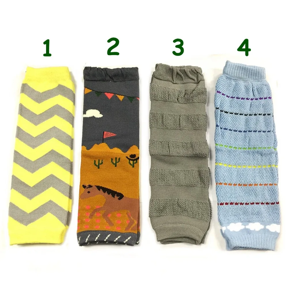 Детские гетры с желтым шевроном/серыми полосками/лошадью/облаками детские