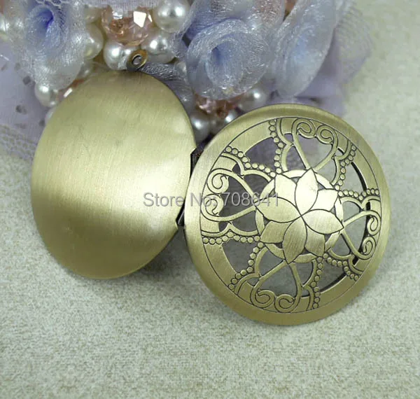 Фоторамка с круглым цветочным рисунком 32 мм филигранная подвеска сделай сам