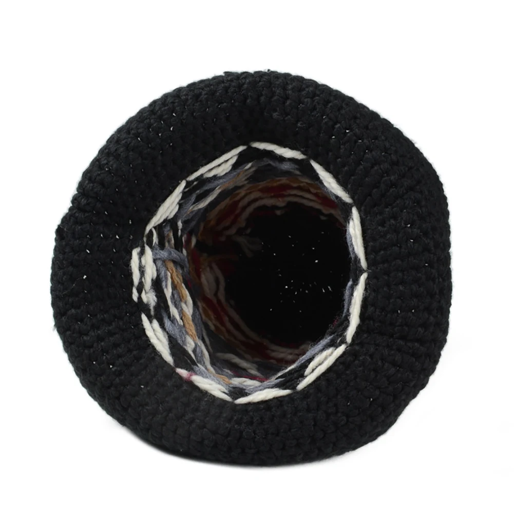 Женские зимние винтажные узор ручной работы теплая вязаная шапка полями