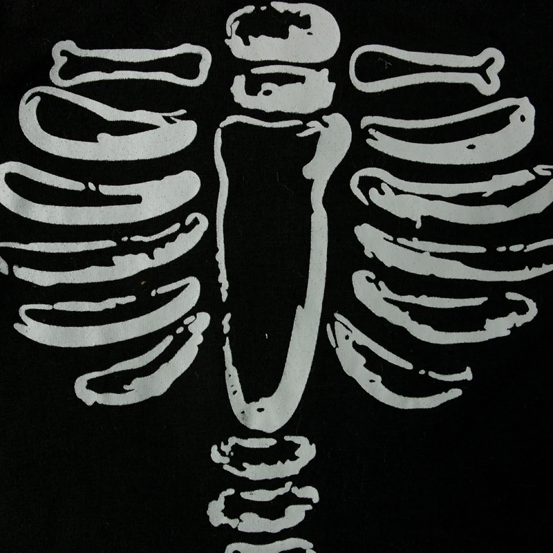 Rorychen New Brand Fashion Clothes 2017 Kids Children's Long Sleeves+Pants 2pcs Set Black Skeleton Printed Overalls For Boys |