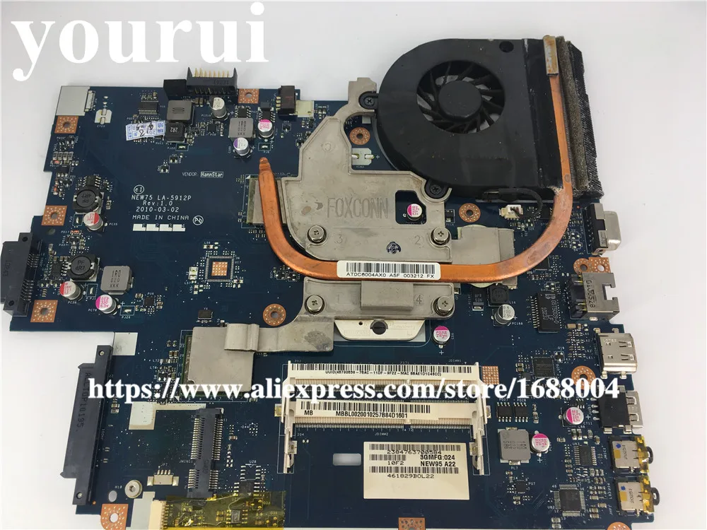 Материнская плата для ноутбука ACER материнская 5552G 5551G MBPTQ02001 NEW75 с радиатором и ЦП =