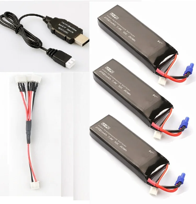 Оригинальный Hubsan X4 H501S H501A 7 4 В 2700 мАч lipo батарея 15C 4.5WH с usb зарядное устройство