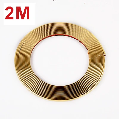 gold 2m 8 м 2 м Автомобильная наклейка на обод колеса хромированное Украшение колеса авто экстерьер автомобиля Стайлинг Аксессуары обода хромированные диски ступицы полосы - Цвет: gold 2m