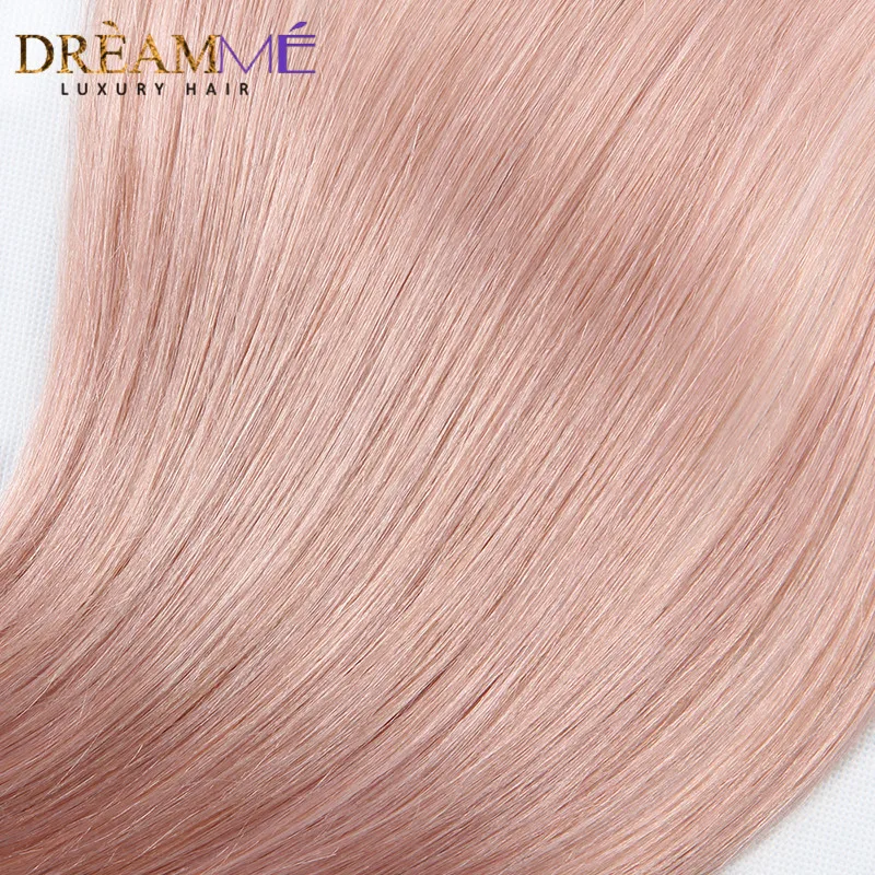 Dreamme однотонный розовый Ombre бразильский прямые натуральные волосы ткань Комплект