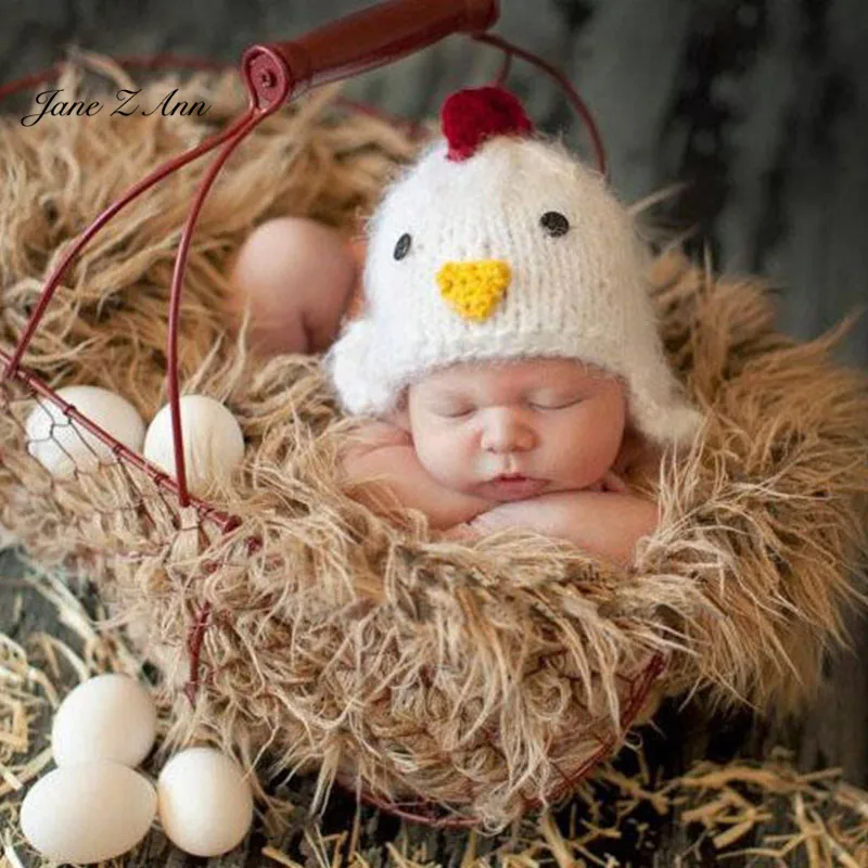 hat Джейн Z Ann новорожденный/3-4 месяца детская фотография одежда студия курица ручной работы фото костюм/имитировать яйца съемки реквизит - Цвет: hat