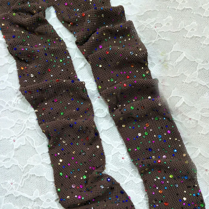 coffee multicolor Новинка, модные сексуальные блестящие ажурные колготки, женские сетчатые колготки, стразы, чулки, дамские Чулки, блестящие колготки, Collant, чулочно-носочные изделия - Цвет: coffee multicolor