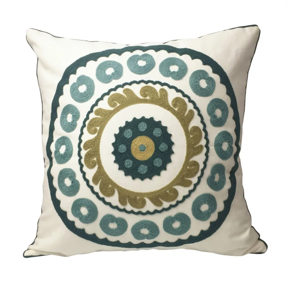 Современный шнур вышивка круг современный холст кровать диван наволочка