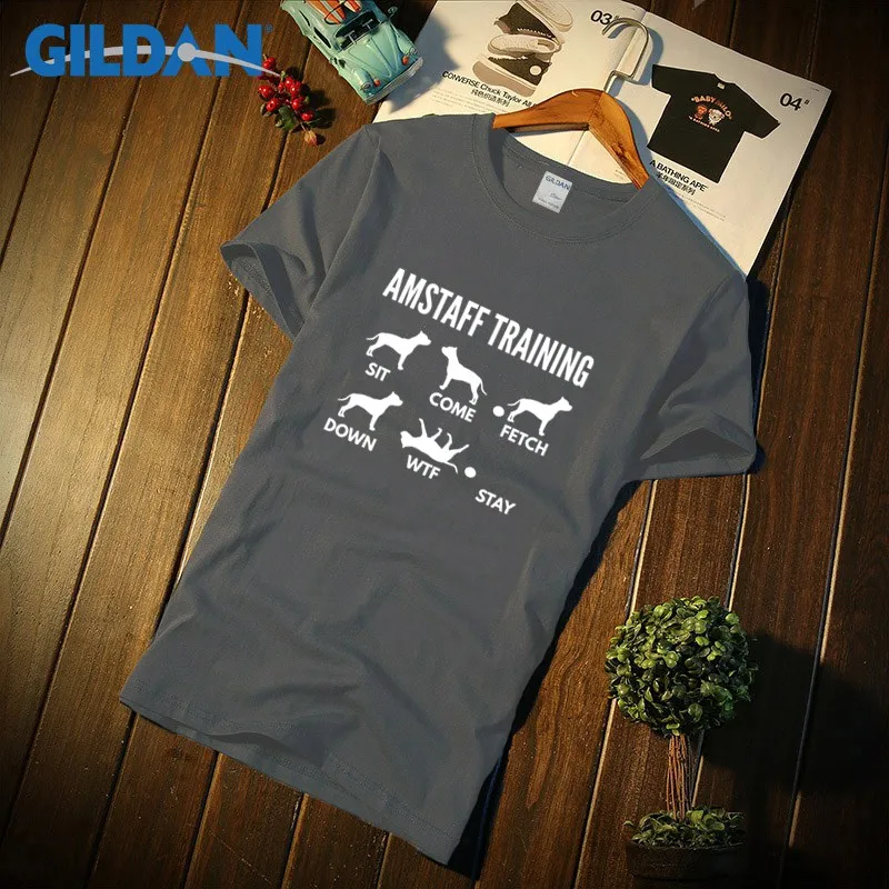 Забавная Мужская футболка с коротким рукавом Amstaff тренировочный Стаффордшир