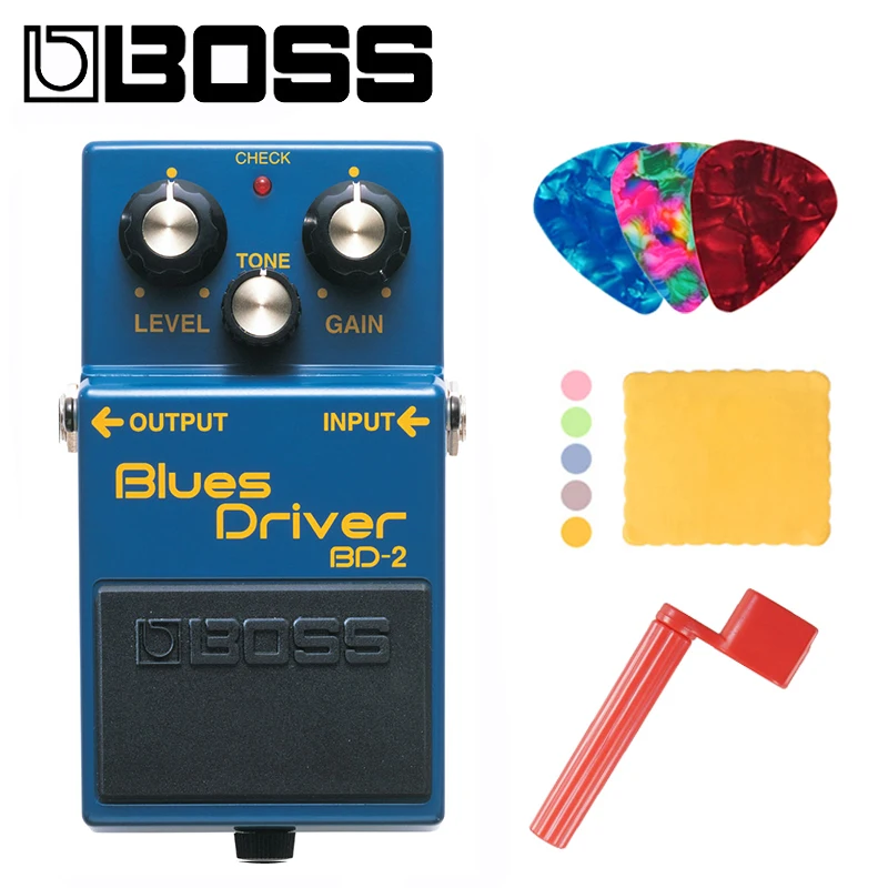 Boss BD 2 bluetooth драйвер педаль для гитары Комплект с медиаторами полировочной тканью